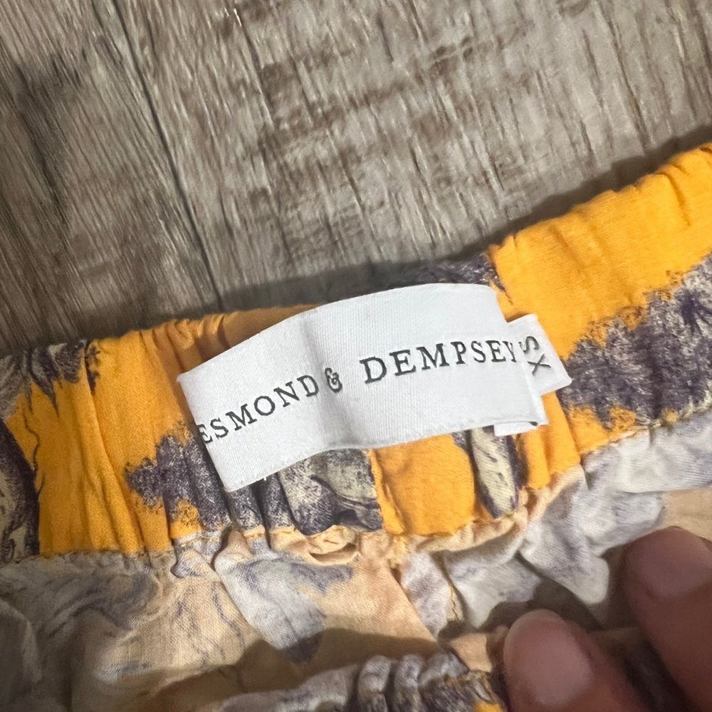 Desmond & Dempsey Yellow and Gray Printed outfit Set xs - Picture 8 of 9